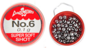 Ciężarki, śruciny Dinsmores / No. 6 - 0,1 g / 25g op /  *CD-ZN06*