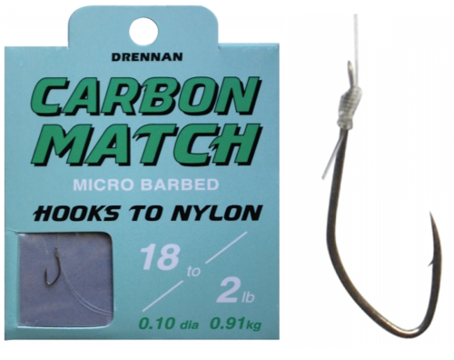 Haczyki Drennan Carbon Match : z przyponem : No 16 : 0,12 mm : 8 szt : 35 cm : *69-050-016* sklep wędkarski makarfish .png