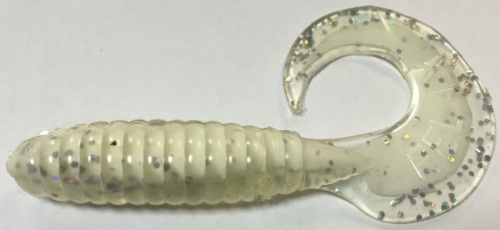 Twister Relax  biały środek, przeźroczysty ze srebrnym brokatem  9 cm  sklep wedkarski makarfish.jpg