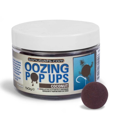 Kulki smużące Sonubaits Oozing Pop Ups / Coconut / 15 mm / 50 g / pływające / *SOP/COCO* sklep wędkarski makarfish 1