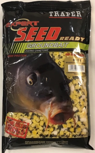 Mix 6 ziaren zanętowych Traper / grys kukurydziany, orzech arachidowy i konopie / 1 kg / *03048* sklep wędkarski makarfish