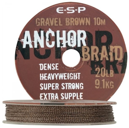 Plecionka karpiowa przyponowa ESP Anchor Braid Gravel  brązowa  15 lbs  6,80 kg  65-513-015 1 makarfish.JPG