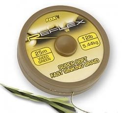 Plecionka przyponowa Fox Reflex / 25 m / 5,44 kg / 12 Lb / zielona / *CAC198*