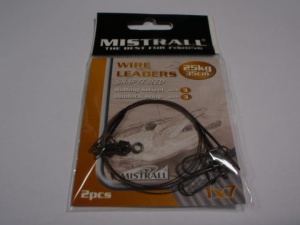 Przypon stalowy Mistrall 1x7 / 35cm / 25kg / 2szt /*AM-6310017*