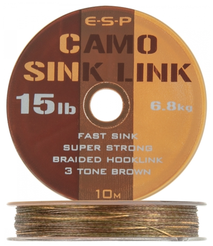 Plecionka karpiowa przyponowa ESP Camo Sink Link : odcienie brązu : 15lbs :6,80 kg : 10 m : *65-518-015* sklep wędkarski makarfish 1.png