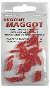 Sztuczne robaki Drennan Buoyant Maggot / Robak Biały - Krwisto Czerwone / 27 szt / *69-490-003*