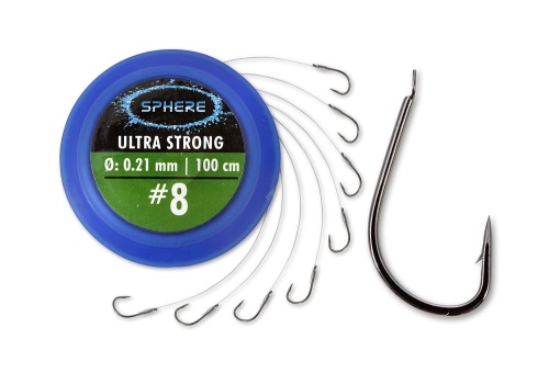 Haczyki z przyponami Browning Sphere Ultra Strong / # 8 / ∅ 0,21 mm / 100 cm / 8 szt / *4785008* sklep wędkarski makarfish 1