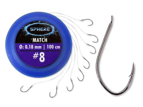 Haczyki z przyponami Browning Sphere Match / # 8 / ∅ 0,18 mm / 100 cm / 8 szt / *4782008* sklep wędkarski makarfish 1