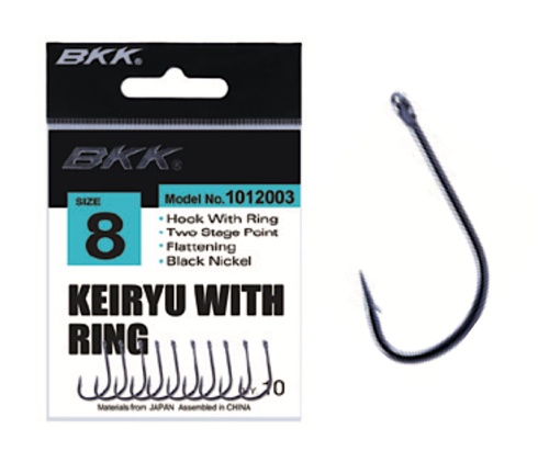 Haczyki BKK Keiryu with Ring / # 6 / 10 szt / Czarny Nikiel / Oczko / *BN1012003-6* sklep wędkarski makarfish 1