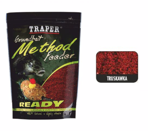 Gotowa zanęta Traper Method Feeder Ready / Truskawka / 750 g / *00162* sklep wędkarski makarfish