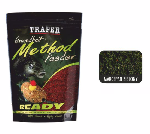 Gotowa zanęta Traper Method Feeder Ready / Marcepan Zielony / 750 g / *00167* sklep wędkarski makarfish