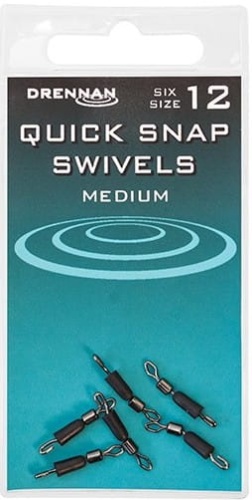 Krętlik z agrafką, łącznik Drennan Quick Snap Swivels / No 12 / Medium / 6 szt / *TGQSS012* sklep wędkarski makarfish 1