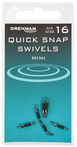 Krętlik z agrafką, łącznik Drennan Quick Snap Swivels / No 16 / Mini / 6 szt / *TGQSS016* sklep wędkarski makarfish 1