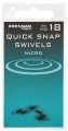 Krętlik z agrafką, łącznik Drennan Quick Snap Swivels / No 18 / Micro / 6 szt / *TGQSS018* sklep wędkarski makarfish 1
