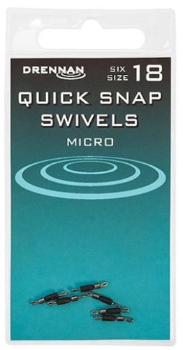 Krętlik z agrafką, łącznik Drennan Quick Snap Swivels / No 18 / Micro / 6 szt / *TGQSS018* sklep wędkarski makarfish 1