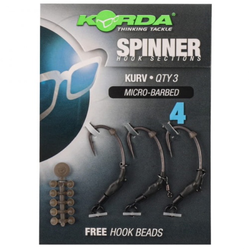 Przypon Ronnie Rig Korda Spinner Hook Selection Kurve / # 4 / 3 szt / *KCR130* sklep wędkarski makarfish 1