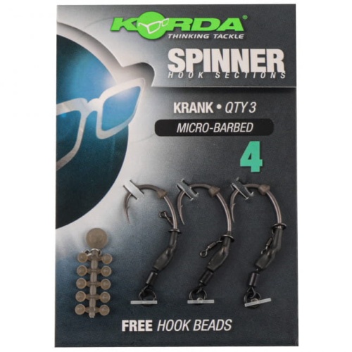 Przypon Ronnie Rig Korda Spinner Hook Selection Krank / # 4 / 3 szt / *KCR126* sklep wędkarski makarfish 1