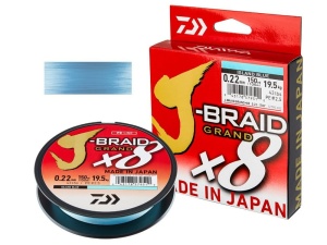 Plecionka Daiwa J-Braid Grand X8 / ∅ 0,28 mm / 135 m / 26,5 kg / Niebieska / *12796-028*