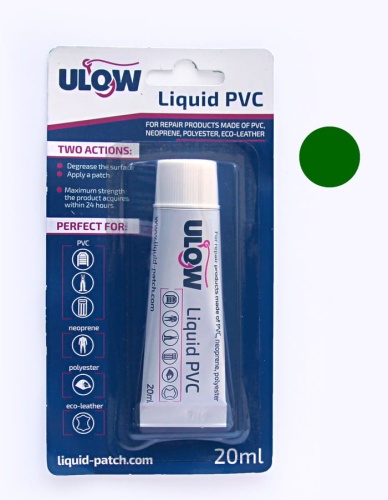 Łatka w płynie Ulow Liquid PVC / Zielony / 20 ml / pontony, wodery, neopreny / *ULZI* sklep wędkarski makarfish 1