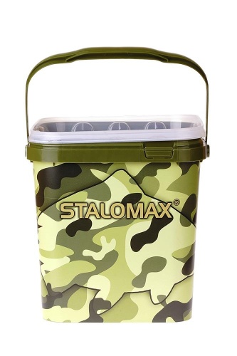 Wiadro z pokrywą Stalomax / 12 litrów / kwadrat /  sklep wędkarski makarfish