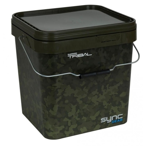 Wiadro z pokrywą Shimano Tribal Sync Bait Bucket / 17 litrów / Kwadrat / *SHTSC33P* sklep wędkarski makarfish