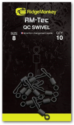 Krętlik do szybkiej wymiany z pierścieniem Ridge Monkey Quick Change Rotation Swiver / roz. 11 / 8 szt / *RMT FRQCS 11* sklep wędkarski makarfish