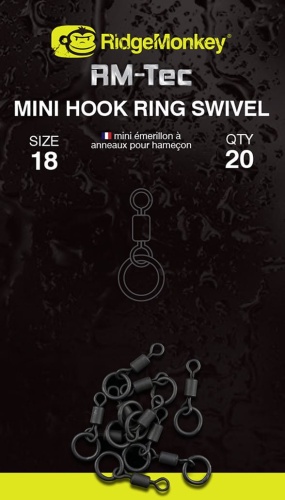 Krętlik z pierścieniem Ridge Monkey Mini Hook Ring Swivel / roz. 18 / 10 szt / *RMT MHR S* sklep wędkarski makarfish 1