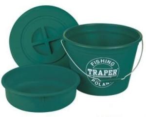 Wiadro z miską i pokrywą Traper / wiadro 25 l / zielone / *68020*