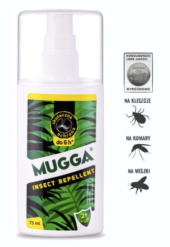 Spray na komary, meszki i kleszcze Mugga Spray 9,5 % DEET / 75 ml / Dzieci, kobiety w ciąży / *5910*