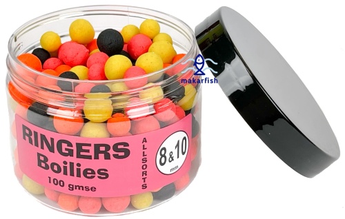 Kulki proteinowe Ringers Allsorts Boiles / Shellfish / Mix : 8 i 10 mm / Tonące / 150 ml / *PRNG30* sklep wędkarski makarfish