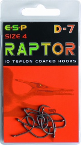 Haczyki karpiowe ESP RAPTOR D7 / nr 5 / TEFLONOWE / *65-004-005*