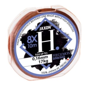 Plecionka przyponowa Jaxon Hegemon Sinking 8X / brązowa / tonąca / 0,18 mm / 19 kg / 10 m / ZJ-DES018C*