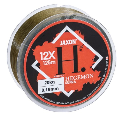 Plecionka Jaxon Hegemon Supra 12X / 0,20 mm / 28 kg / 125 m / ciemnozielona / *ZJ-DSP020A* sklep wędkarski Makarfish