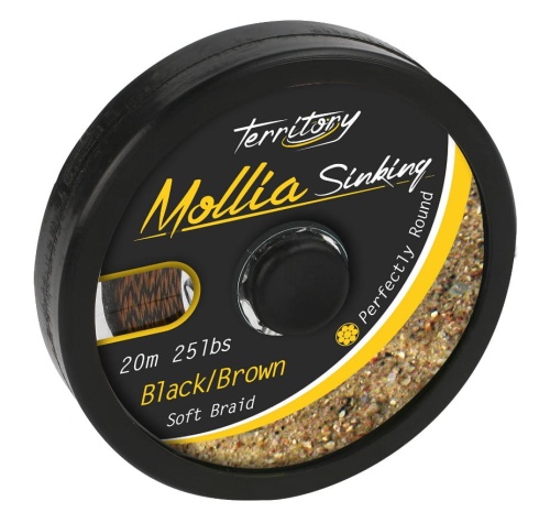 Plecionka przyponowa Mikado Territory Mollia / tonąca / 25 Lbs / 20 m / czarno - brązowa / *AMC-MH25B/B* sklep wędkarski Makarfish