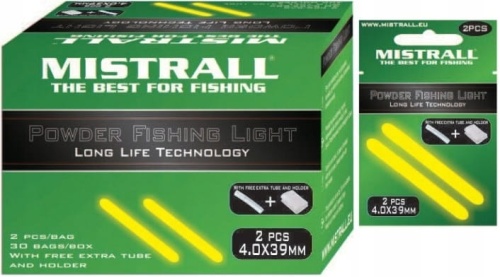 Nasadki świecące (Świetliki) Mistrall / ⌀ 4mm / + klips / żółtozielony / 2 szt /*AM-6006437* sklep wękarski Makarfish