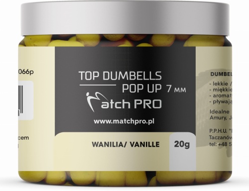 Match Pro Top Dumbells POP UP / 7 mm / Wanilia / 20 g / *979273* sklep wędkarski Makarfish 1
