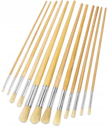 Zestaw pędzli do serwisowania kołowrotków / 12 szt / 25 cm / Okrągłe / *MAK21260* sklep wędkarski makarfish 1