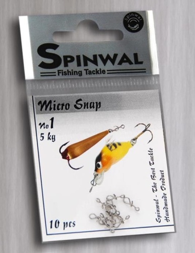 Agrafka Spinwal Micro Snap / No 1 / 5 kg / 10 szt / sklep wędkarski Makarfish 1