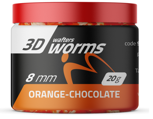 Match Pro Top Worms Wafters / 8 mm / Duo Orange Chocolate / 20 g / *979288* sklep wędkarski Makarfish 1