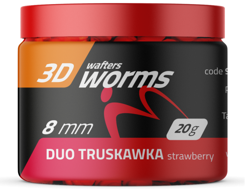 Match Pro Top Worms Wafters / 8 mm / Duo Strawberry / 20 g / *979285* sklep wędkarski Makarfish 1
