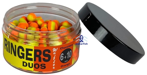 Kulki proteinowe Ringers Duos Wafter / Chocolate Orange & Yellow / Mix : 6 & 10 mm / 100 ml / *PRNG65* sklep wędkarski makarfish 1