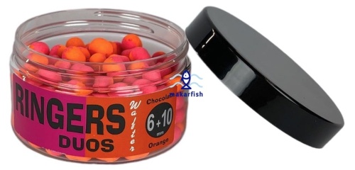 Kulki proteinowe Ringers Duos Wafter / Chocolate Orange & Pink / Mix : 6 & 10 mm / 100 ml / *PRNG011* sklep wędkarski makarfish 1