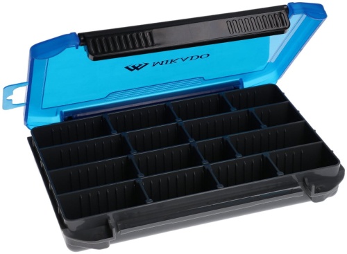 Pudełko na akcesoria Mikado Blue / jednostronne / 25,5 x 19,5 x 3,5 cm / *UAC-H1901-L/BLUE* sklep wędkarski Makarfish