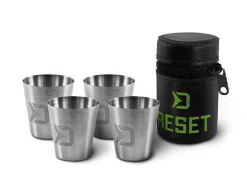 Zestaw kieliszków z nierdzewki Delphin RESET / + pokrowiec / 30 ml / 4 szt / *101002394* sklep wędkarski Makarfish 1