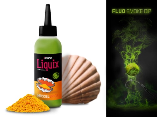 Fluo dip smużący Delphin Snax Liquix / Małże - Przyprawy / 100 ml / *101003535* sklep wędkarski Makarfish
