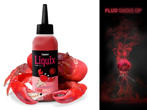 Fluo dip smużący Delphin Snax Liquix / Krab - Kryll / 100 ml / *101003536* sklep wędkarski Makarfish