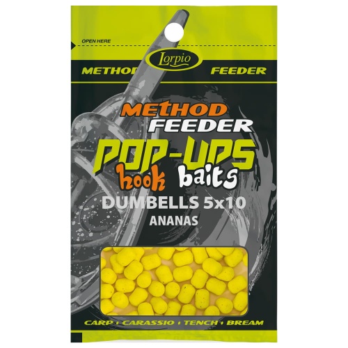 Kulki proteinowe, Dumbells Lorpio Hook Baits / Pop-Ups - pływające / Ananas / 5 x 10 mm / 15 g / *DD-005-024* sklep wędkarski Makarfish