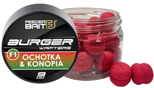 Fluo Burger Wafters Feeder Bait / F1 - Ochotka & Konopia / 9 mm / 25 ml / *FB37-2* sklep wędkarski Makarfish