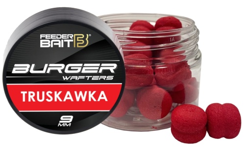 Fluo Burger Wafters Feeder Bait / Truskawka / 9 mm / 25 ml / *FB37-4* sklep wędkarski Makarfish