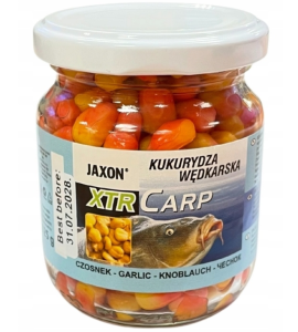 Kukurydza wędkarska w słoiczku Jaxon XTR Carp / Czosnek / 125 g / żółto - pomarańczowa / *FX-CB11* 